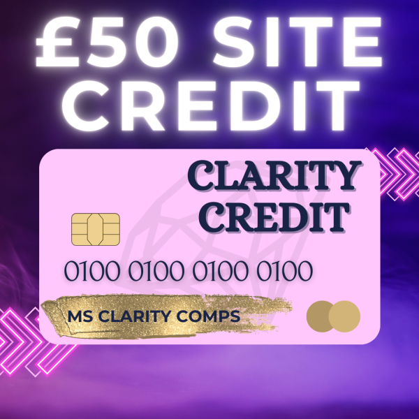£50 CLARITY SITE CREDIT! WIN FOR 49P!