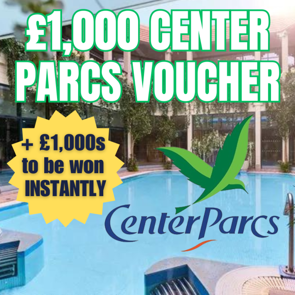 CENTER PARCS HOLIDAY OF YOUR CHOICE + £2.5K INSTANT WINS