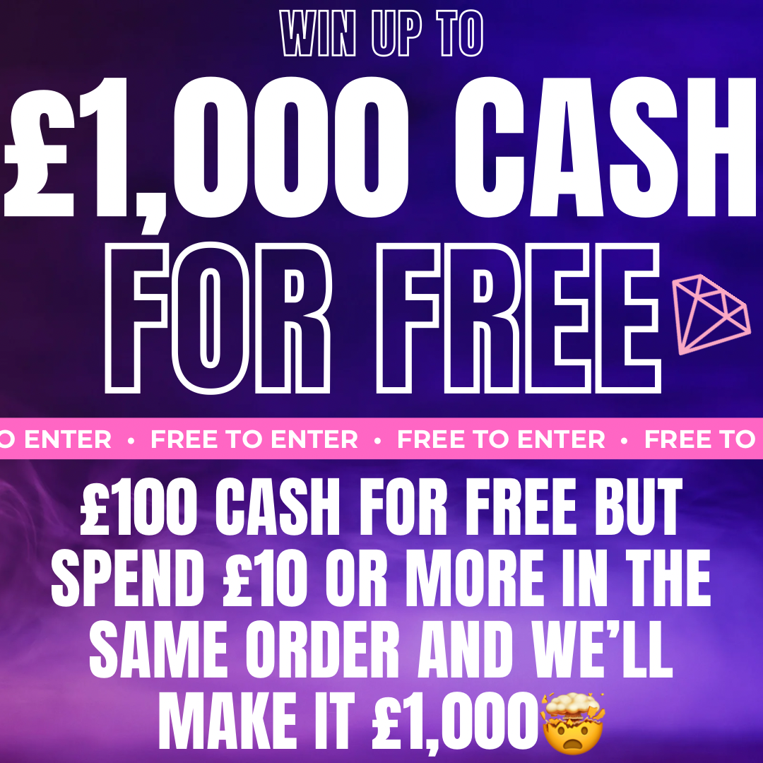 SPEND £10, WIN £1,000 FOR FREE (£100 IF YOU DON'T SPEND £10 IN THE SAME ORDER)