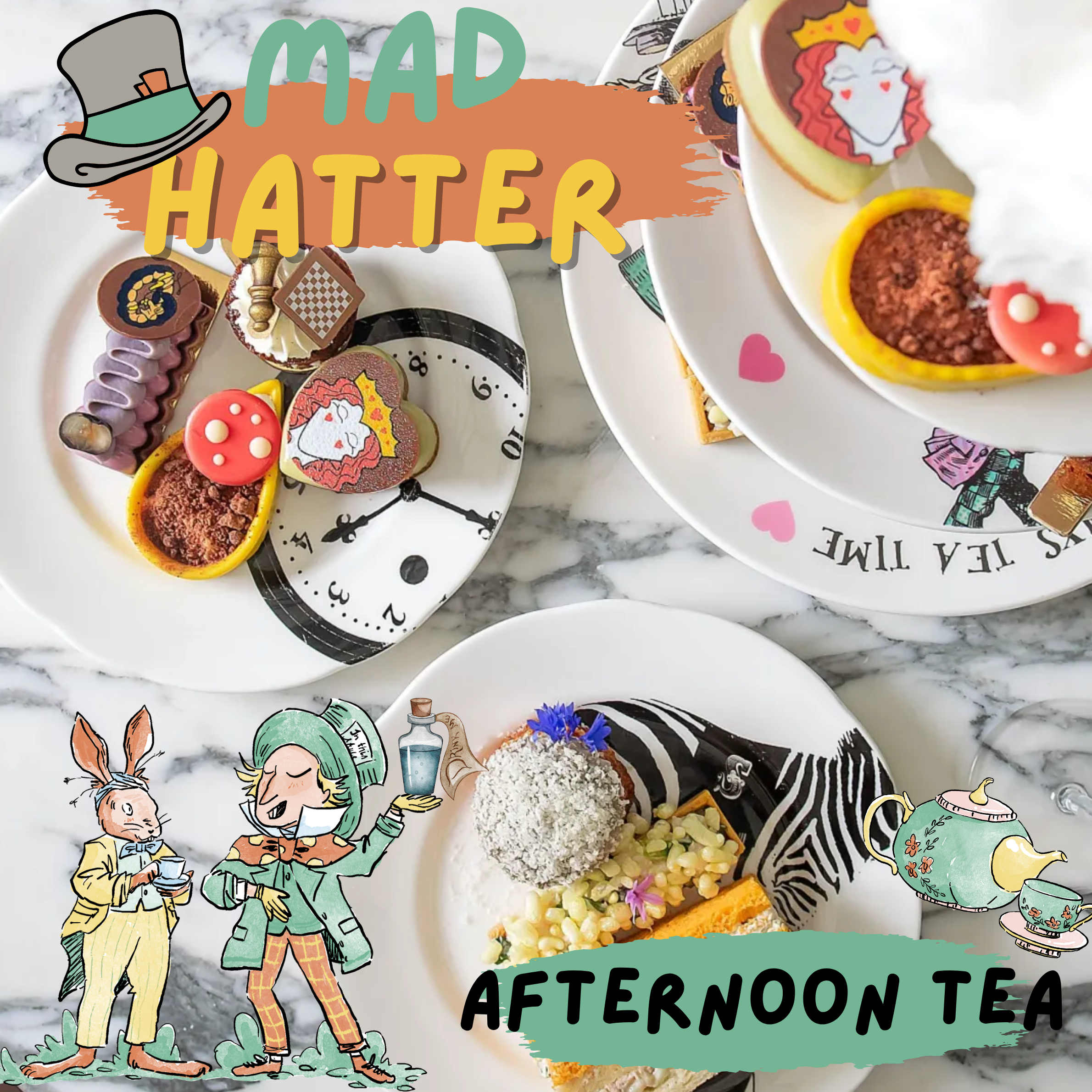 MAD HATTER'S AFTERNOON TEA FOR 2! £100 CASH ALT