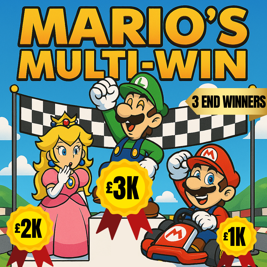 MARIO'S MULTI-WIN! £6K END PRIZE POT + £25K INSTANT WINS!