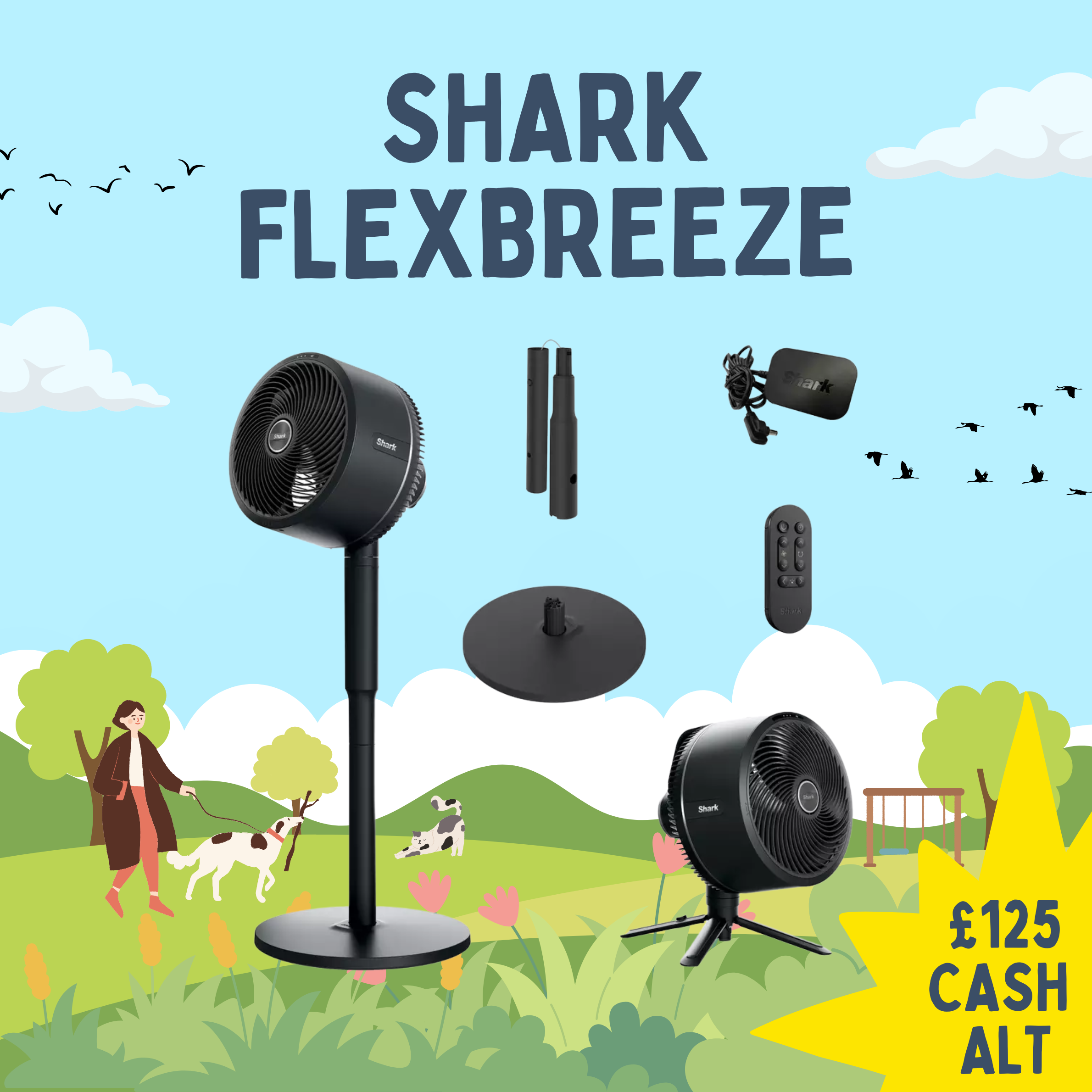 SHARK FLEXBREEZE HYBRID FAN OR £125!