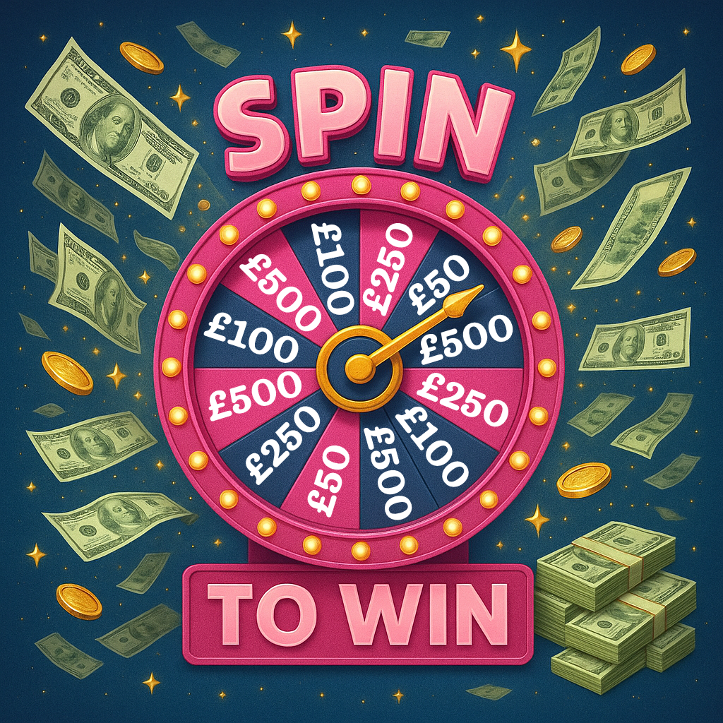 SPIN TO WIN! 49P INSTANT WINS WITH £250 END PRIZE!