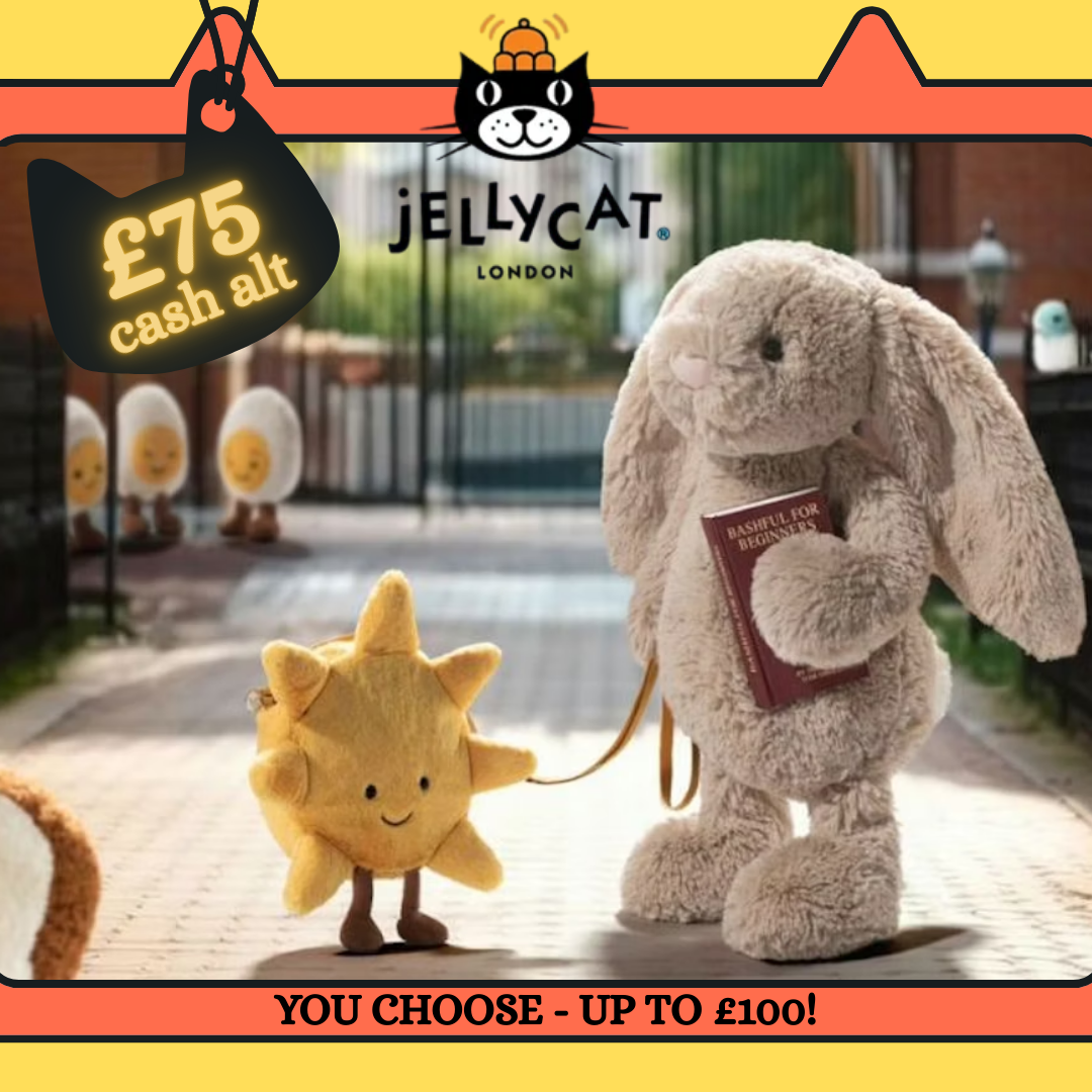 JELLYCAT OF YOUR CHOICE UP TO £100! £75 CASH ALT!