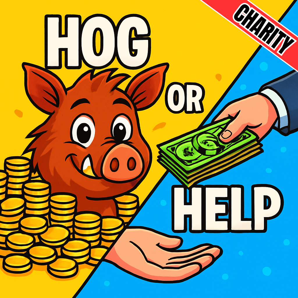HOG OR HELP! CHARITY INSTANT COMP! WIN BIG + DO GOOD ALL FOR 49P!