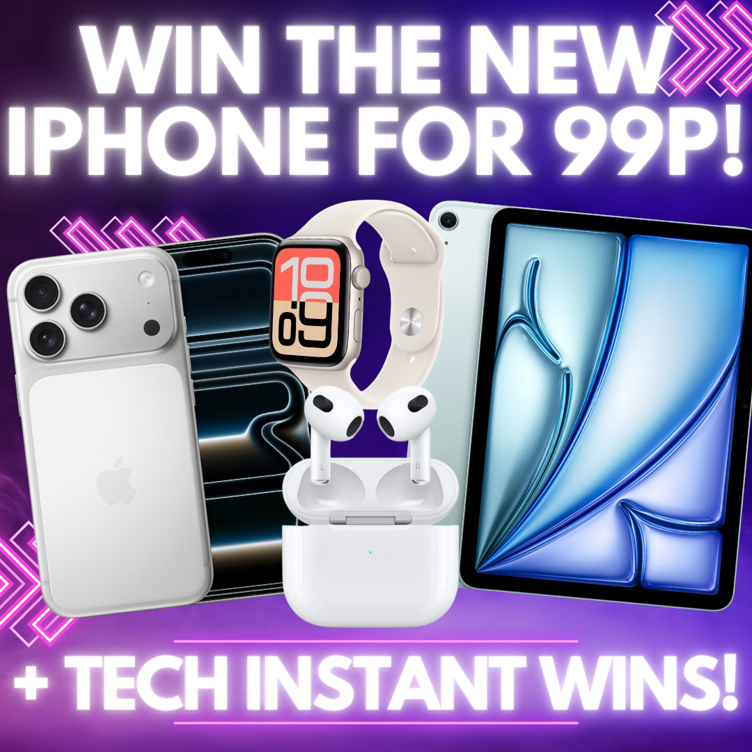 HUGE £15K APPLE INSTANT WINS! BRAND NEW IPHONE AIR END PRIZE!