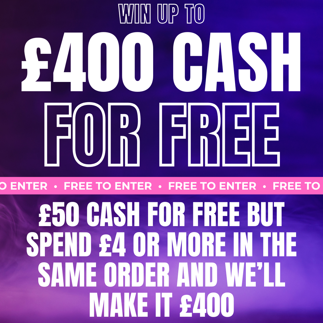SPEND £4, WIN £400 FOR FREE (£50 IF YOU DON'T SPEND £4 IN THE SAME ORDER)