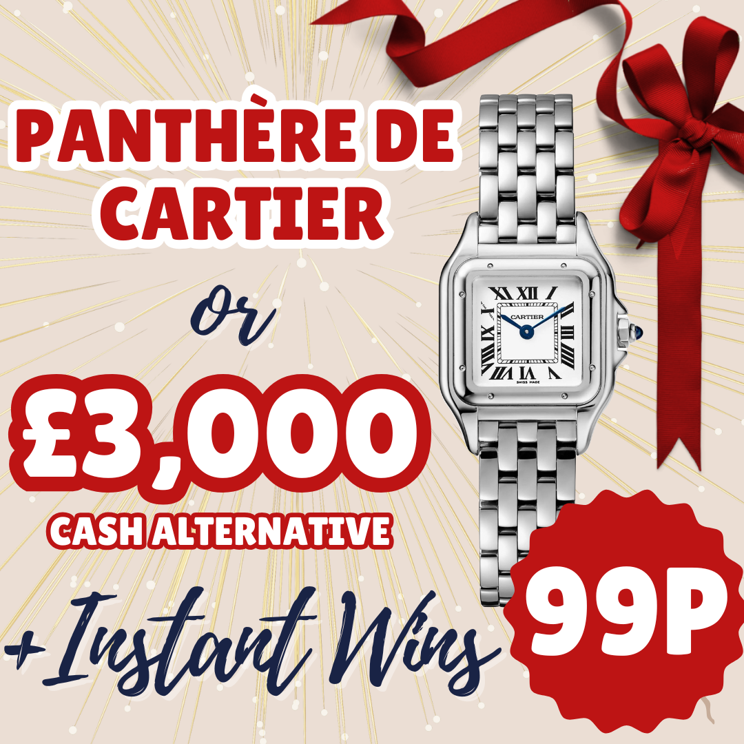 PANTHERE DE CARTIER OR £3,000 CASH! PLUS HUGE DESIGNER INSTANT WINS!