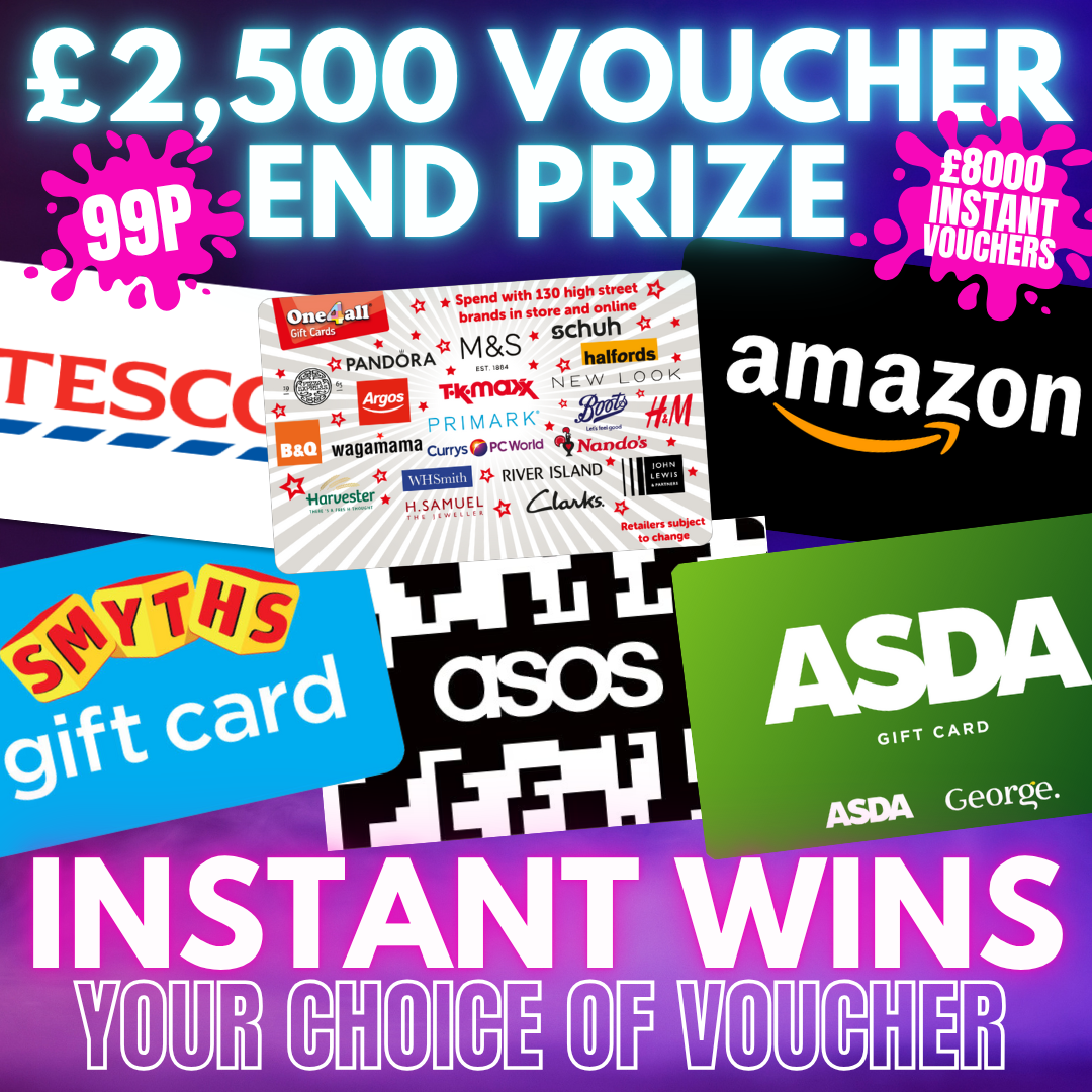 HUGE £2,500 GIFT VOUCHER WITH £10K VOUCHER INSTANTS! 99P PLAY
