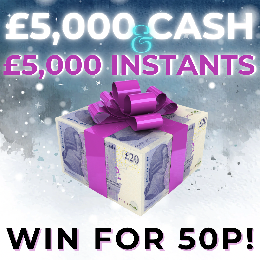 £5,000 CHRISTMAS CASH + £5,000 INSTANT CASH! WIN FOR 50P!