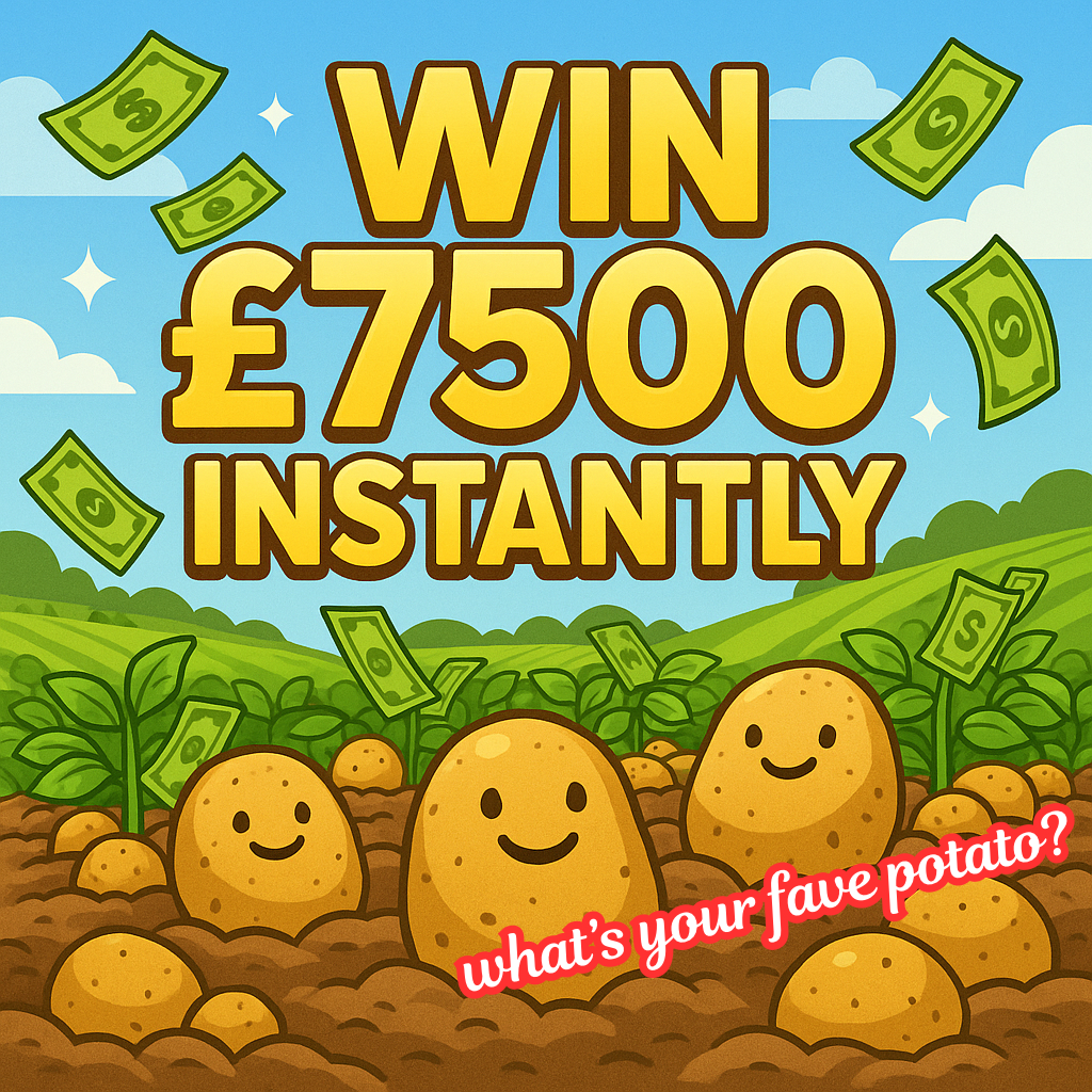 THE POTATO PATCH! WIN UP TO £7,500 FOR JUST 99P INSTANTLY!