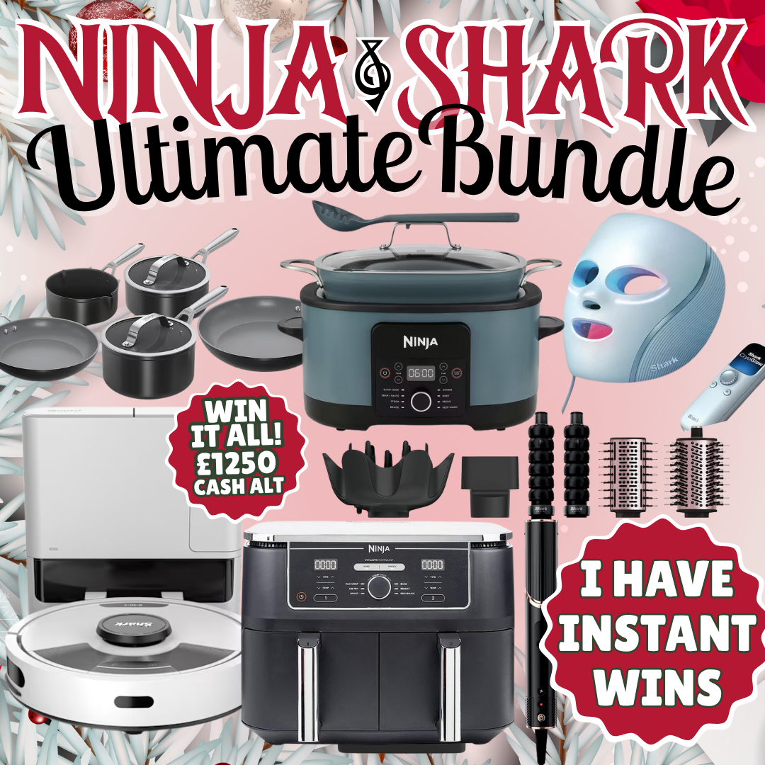 HUGE SHARK & NINJA BUNDLE OR £1,250! + £10K INSTANT WINS FOR 99P!