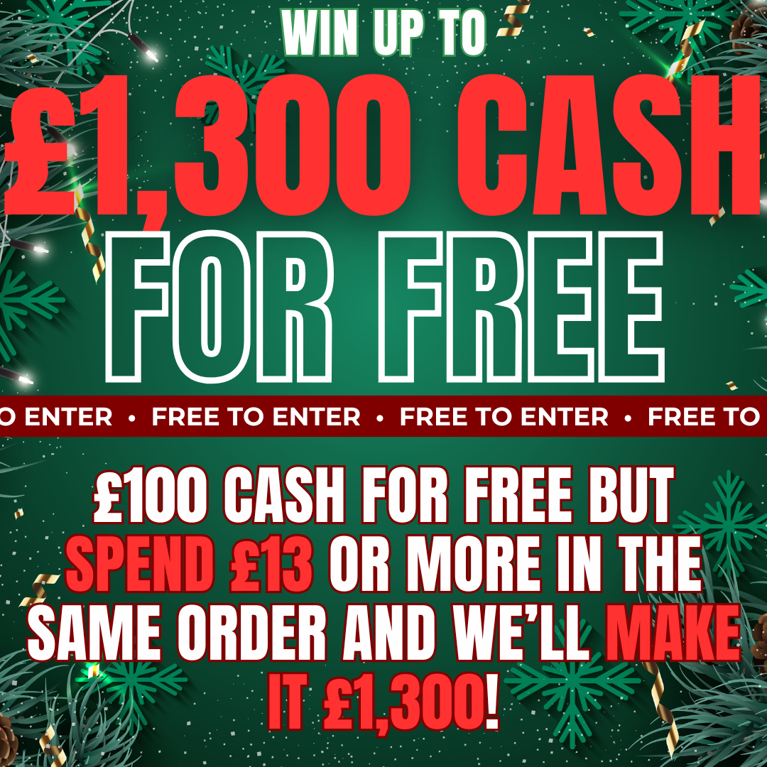 SPEND £13, WIN £1,300 FOR FREE (£100 IF YOU DON'T SPEND £13 IN THE SAME ORDER)