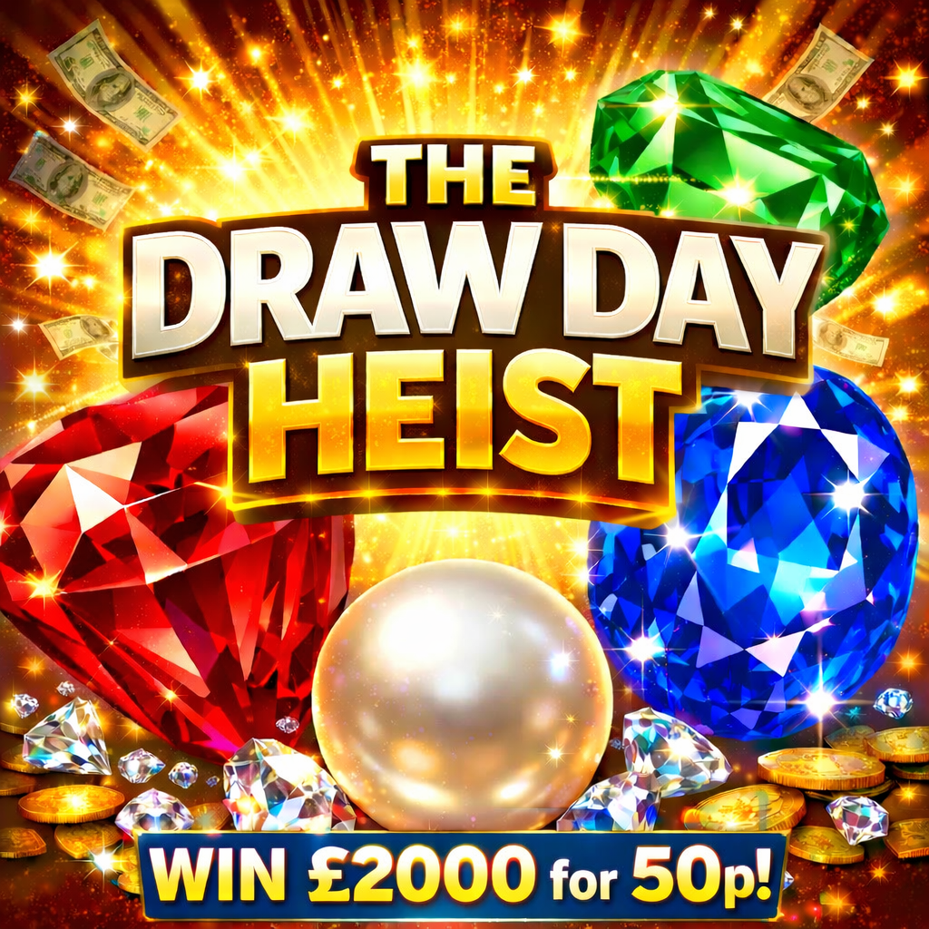 THE DRAW DAY HEIST - WIN £2,000 INSTANTLY FOR JUST 50P TODAY!