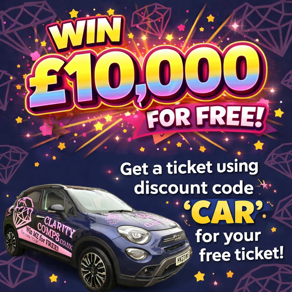 WIN A CAR + INSTANT CASH - USE CODE 'CAR' FOR 1 FREE TICKET!