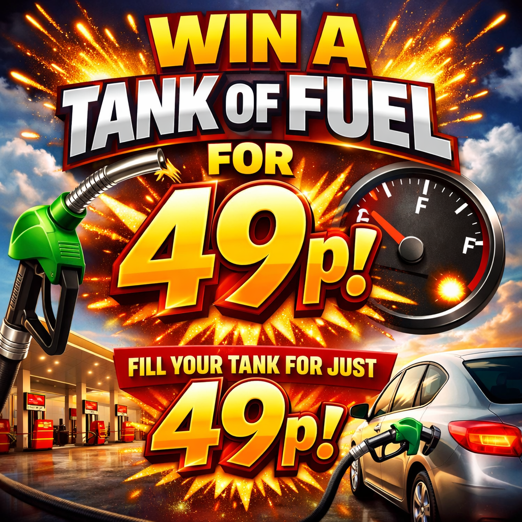WIN A TANK OF FUEL FOR 49P!