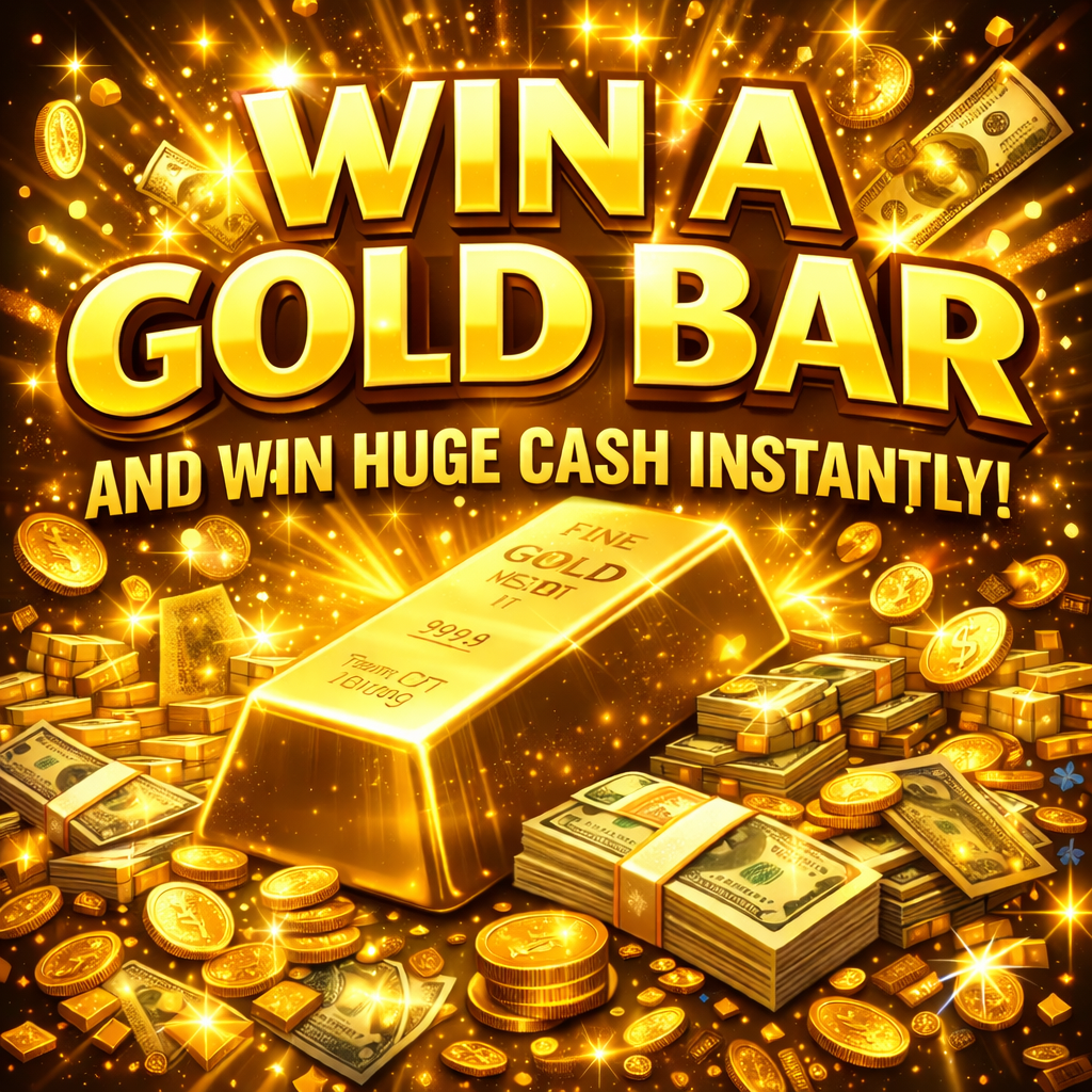 10G GOLD BAR OR £1,000 CASH! + INSTANT WINS!