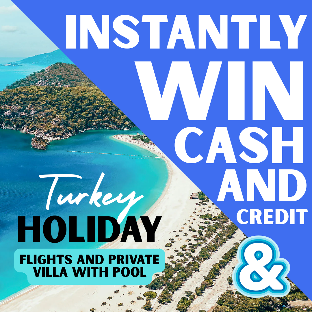 £19K INSTANT WINS FOR 50P + HUGE PRIVATE TURKEY VILLA END PRIZE!