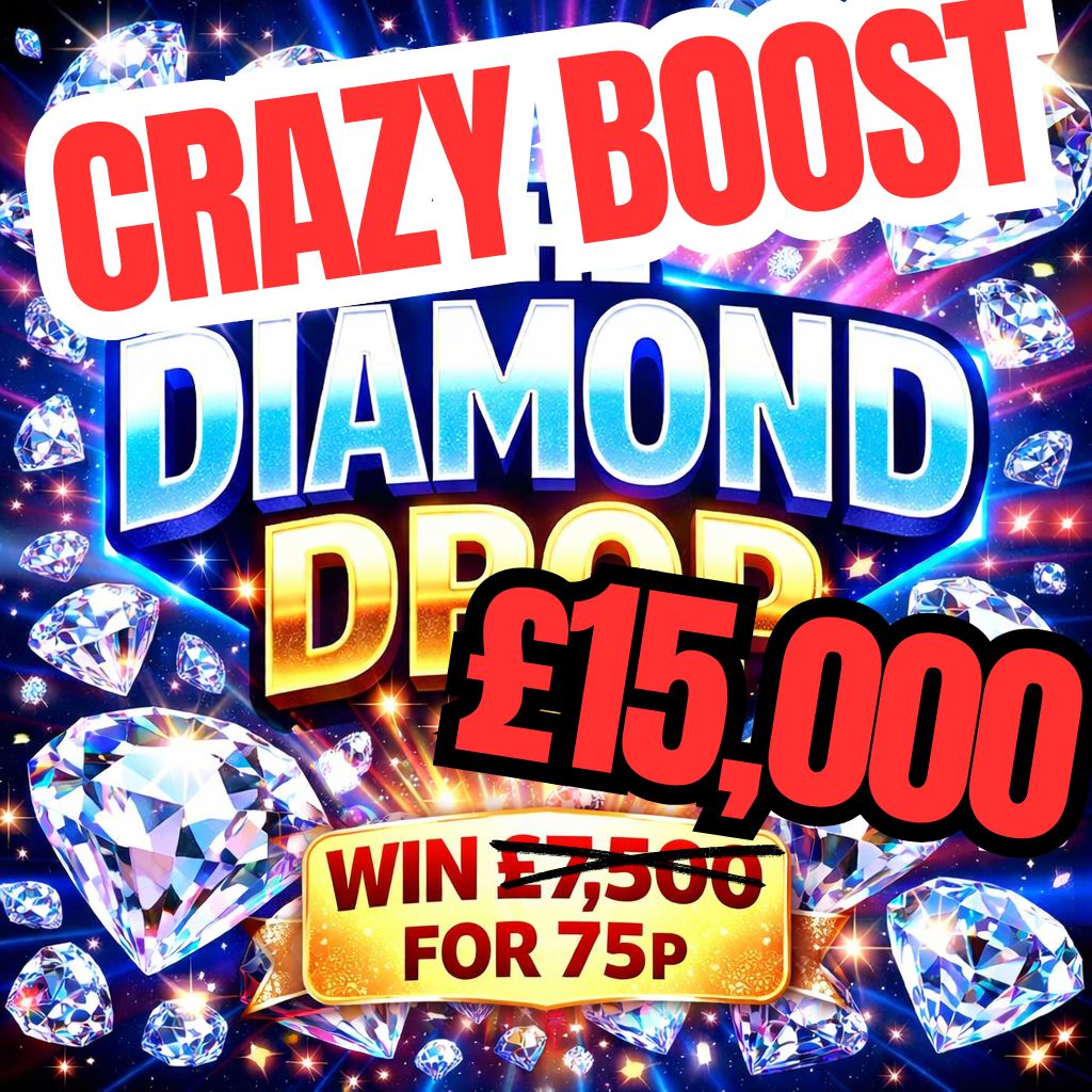 THE DIAMOND DROP! FIND A WHOPPING GREAT BIG DIAMOND TO WIN £7.5K FOR 75P!