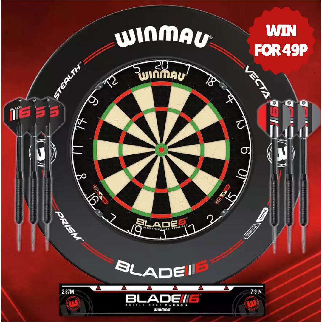 WINMAU BLADE 6 PRO DARTS BUNDLE! OR £60 CASH