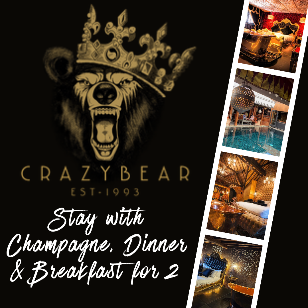 CRAZY BEAR STAY WITH CHAMPAGNE, DINNER & BREAKFAST FOR 2! £200 CASH ALT!
