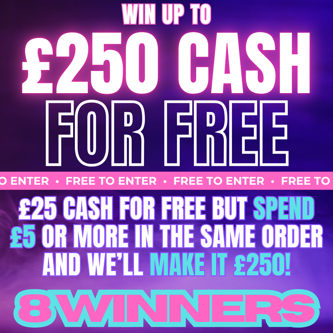 8 WINNERS!! SPEND £5, WIN £250 FOR FREE!
