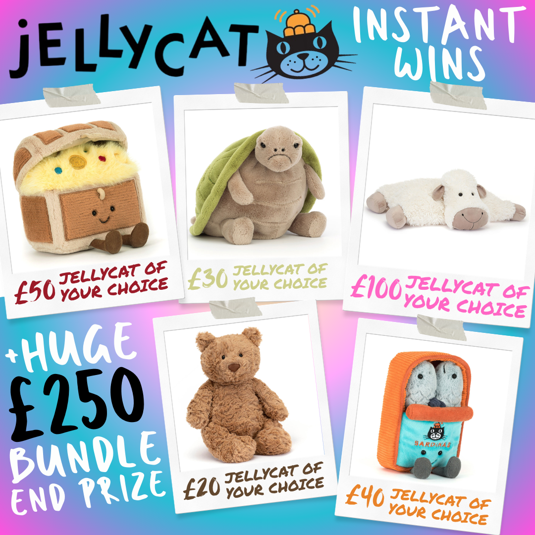 JELLYCAT INSTANTS + £250 BUNDLE END PRIZE!
