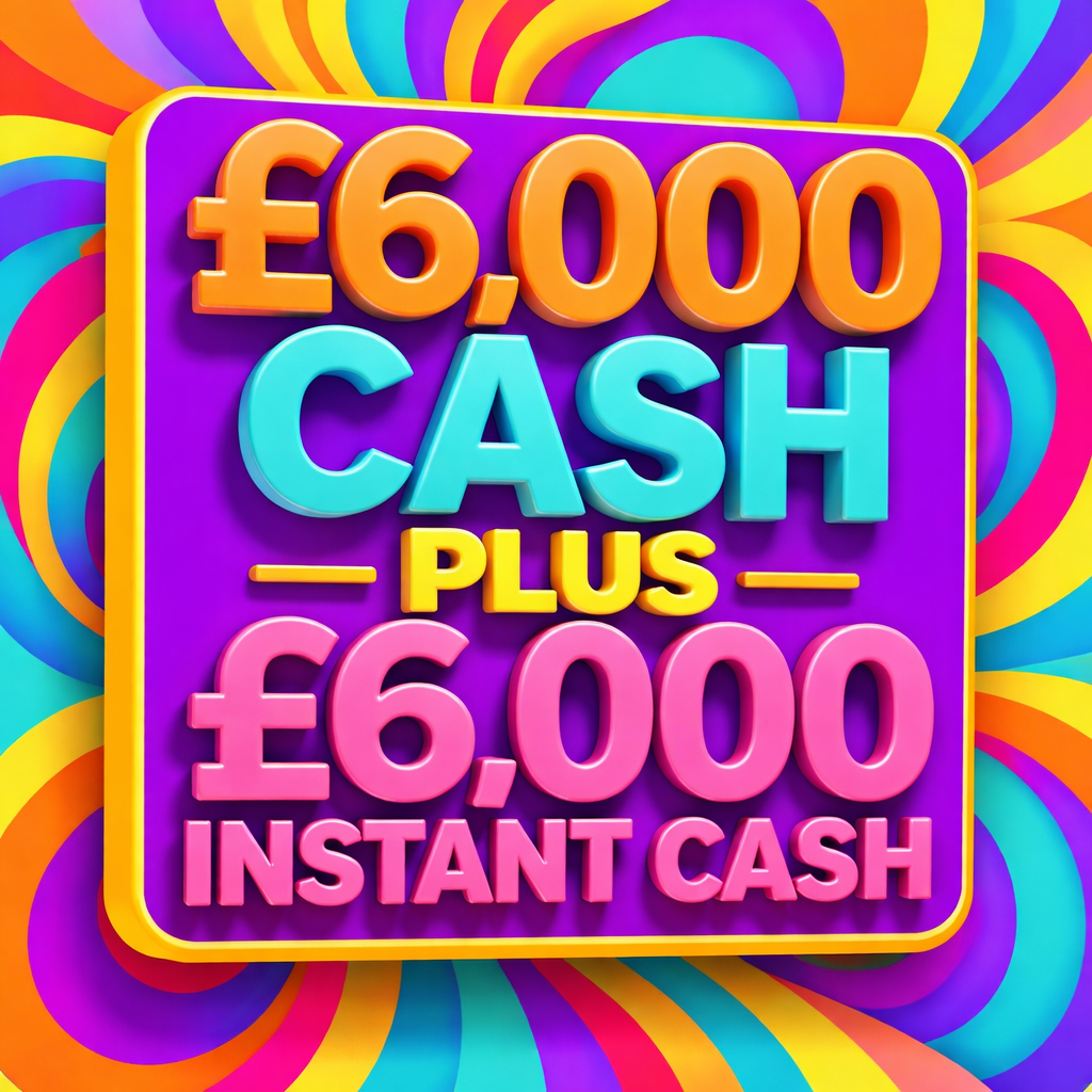 £6,000 TAX FREE CASH + £6,000 CASH INSTANT WINS FOR 60P!
