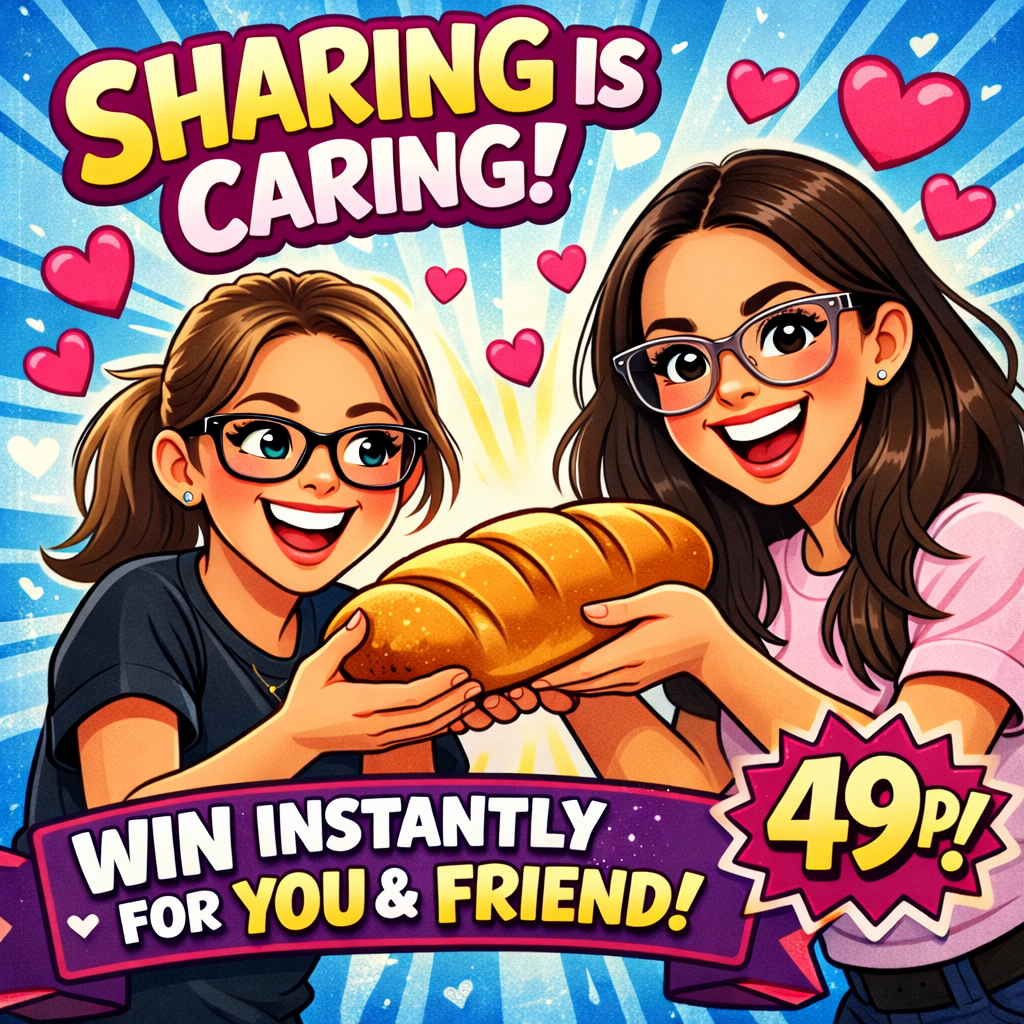 SHARING IS CARING! KEEP YOUR WIN OR SHARE WITH A FRIEND! 49P TO PLAY