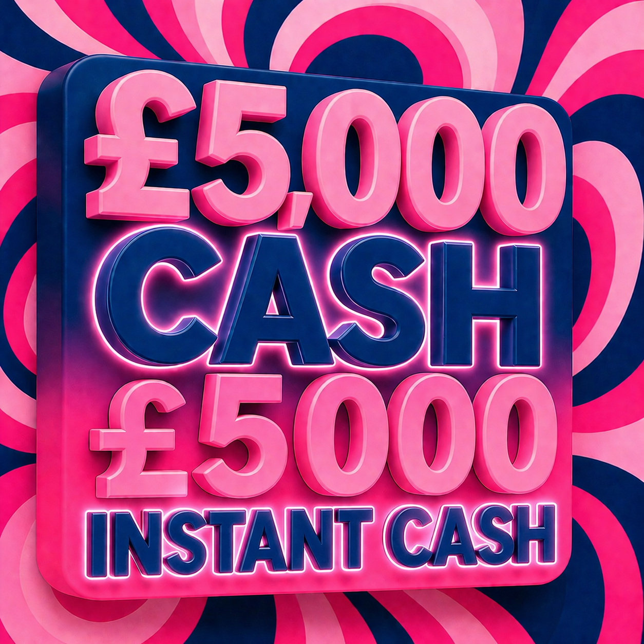 £5,000 CASH + £5,000 INSTANT CASH! WIN FOR 50P!