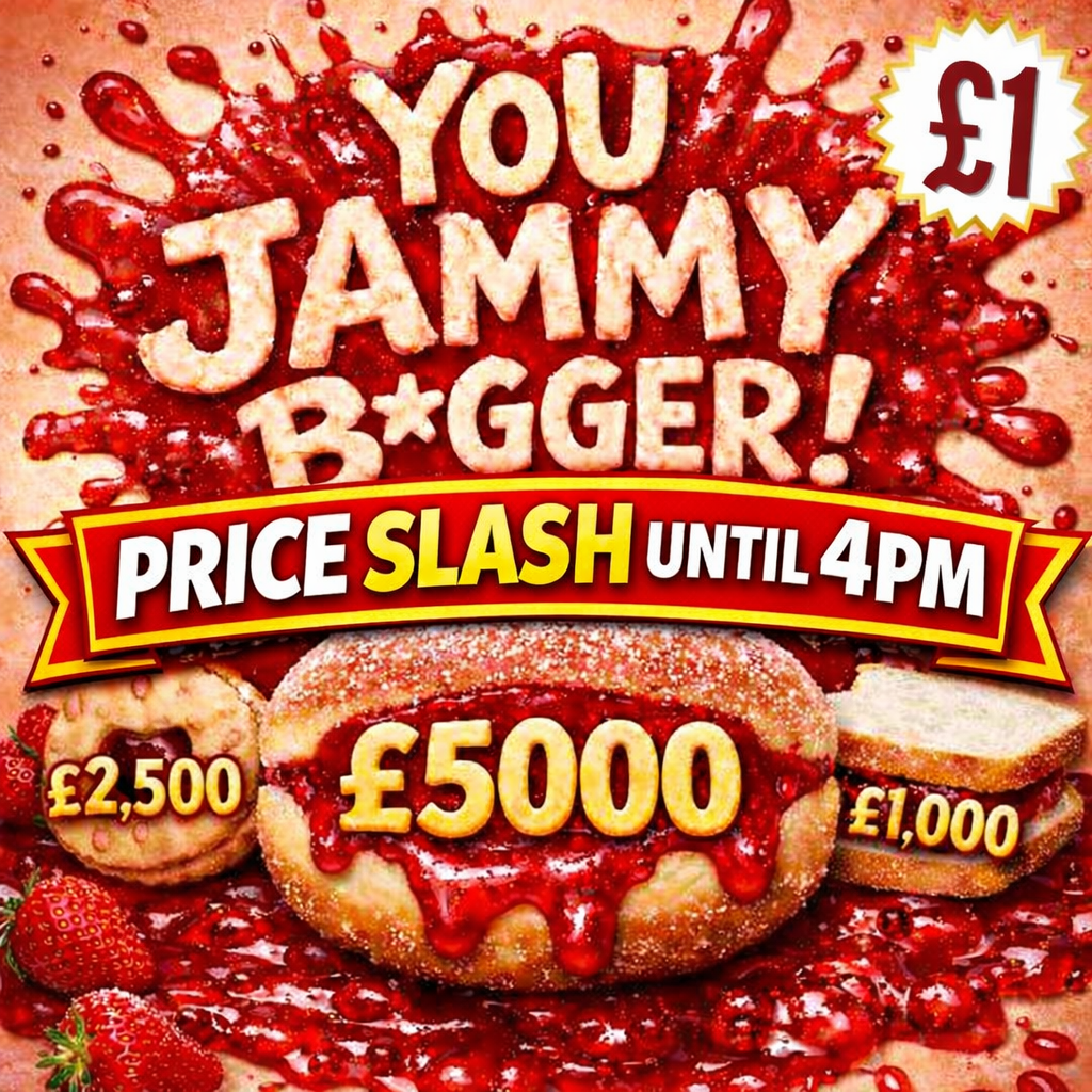 YOU JAMMY BUGGER! WIN £5K INSTANT CASHHH!