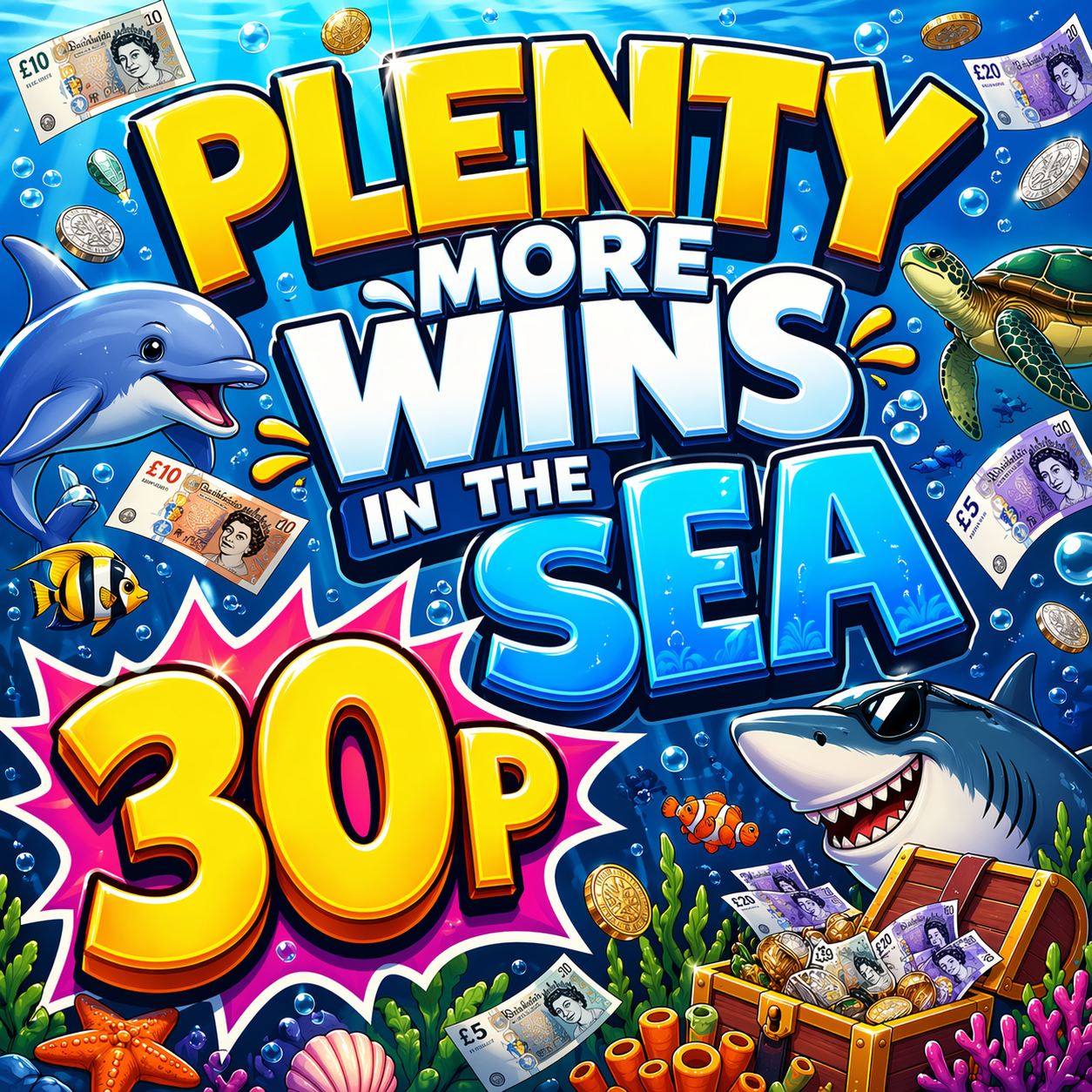 PLENTY MORE WINS IN THE SEA - WIN FOR 30P!