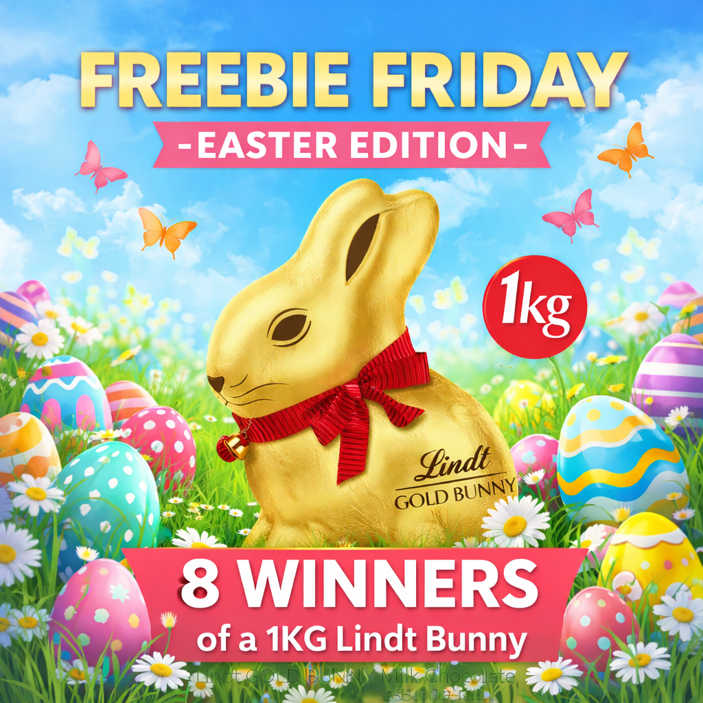 FREEBIE FRIDAY - 8 WINNERS OF A 1KG LINDT GOLD BUNNY!