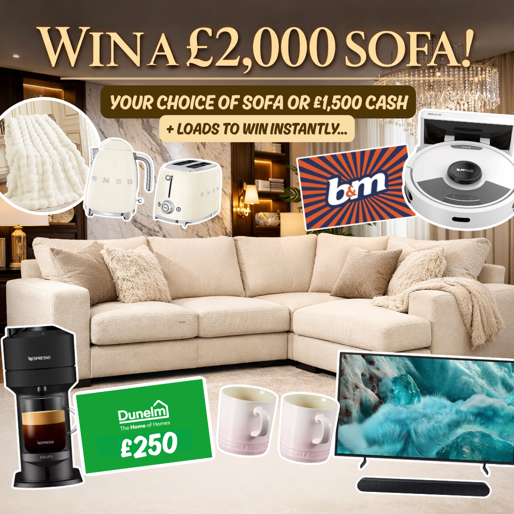 WIN A SOFA (OR £1,500) FOR JUST 49P + HOME INSTANTS!