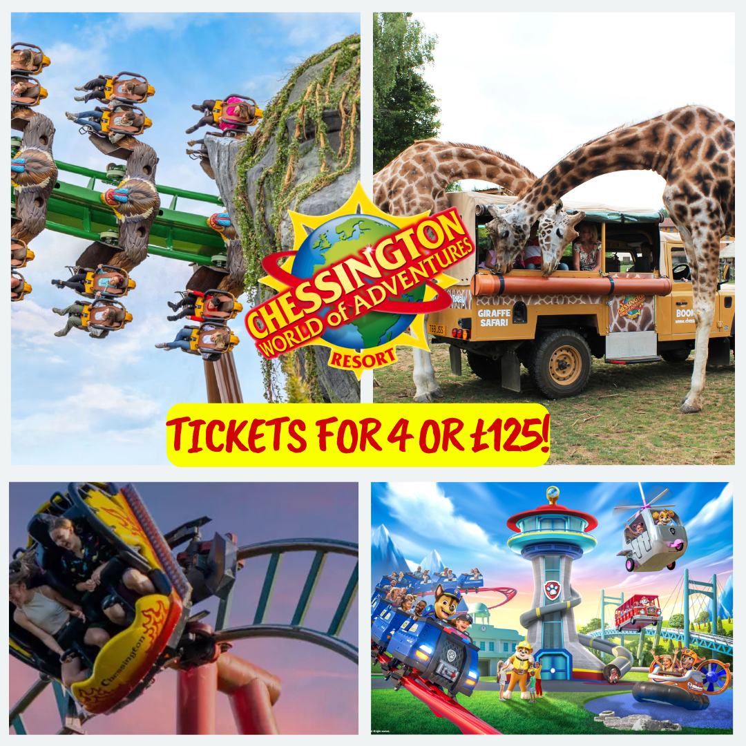 CHESSINGTON TICKETS FOR 4 OR £125! NEW PAW PATROL AREA!