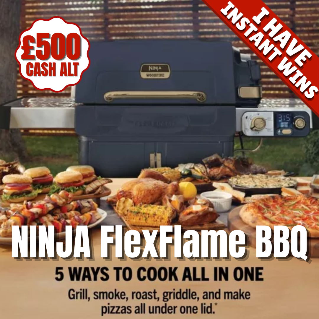 NEW!! Ninja FlexFlame BBQ! 50P ENTRY + INSTANTS!